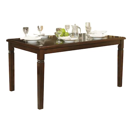 Transitional Dining Table with Notch Accents