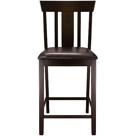 Casual Counter Height Chair with Vertical Slat Back