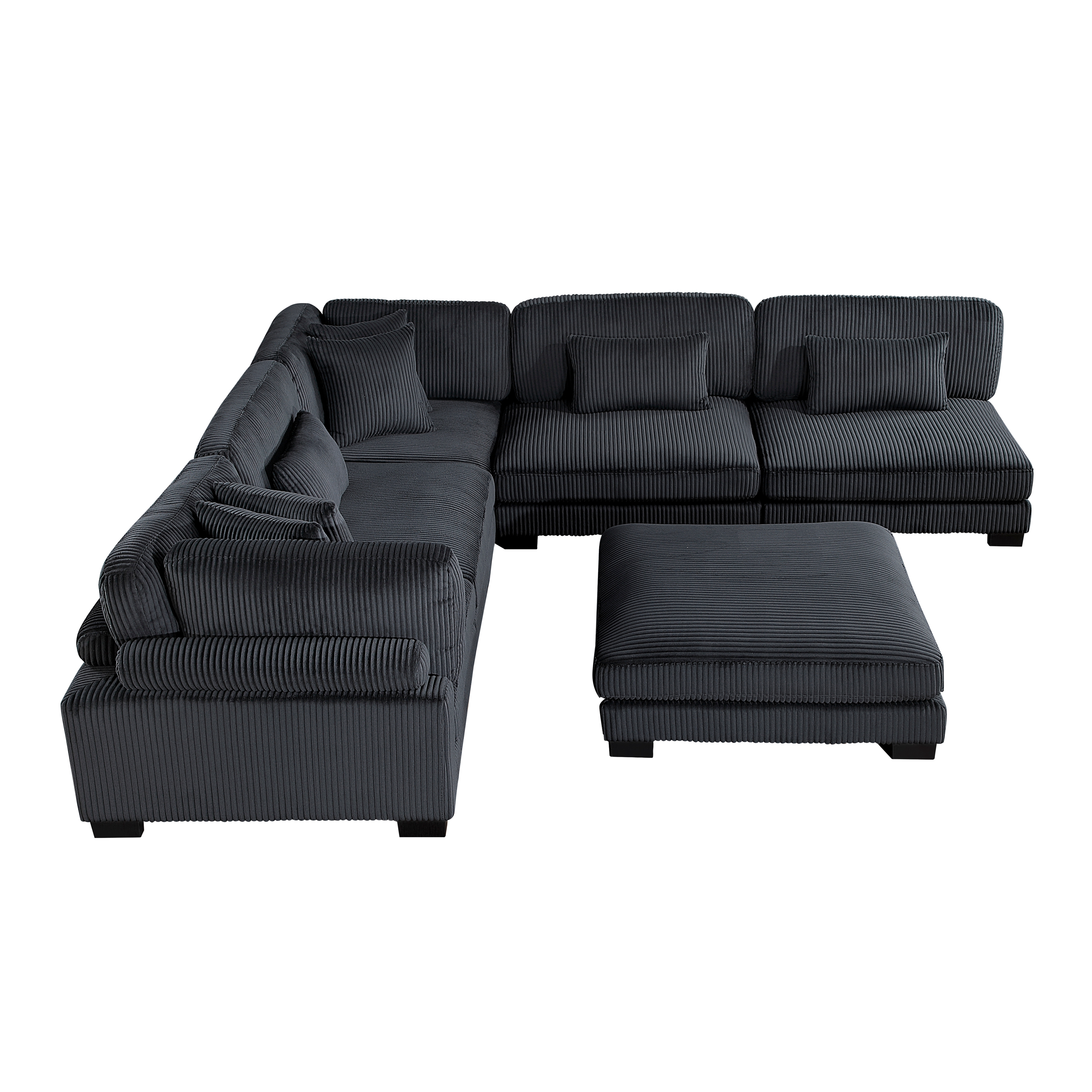 Homelegance Traverse 6-Piece Sectional Sofa with Ottoman
