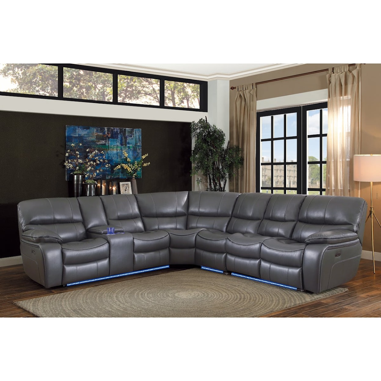 Homelegance Furniture Pecos 4-Piece Modular Power Reclining Sectional