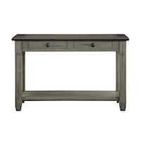 Modern Farmhouse 2-Drawer Sofa Table with Display Shelf