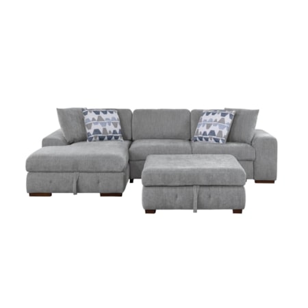 2-Piece Sectional Sofa with Ottoman