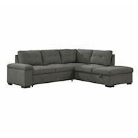 Transitional 2-Piece Sectional Sofa with Bed and Storage