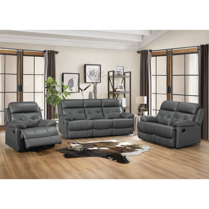 Lambent 9529DGY*2 Contemporary 2Piece Living Room Recliner Set
