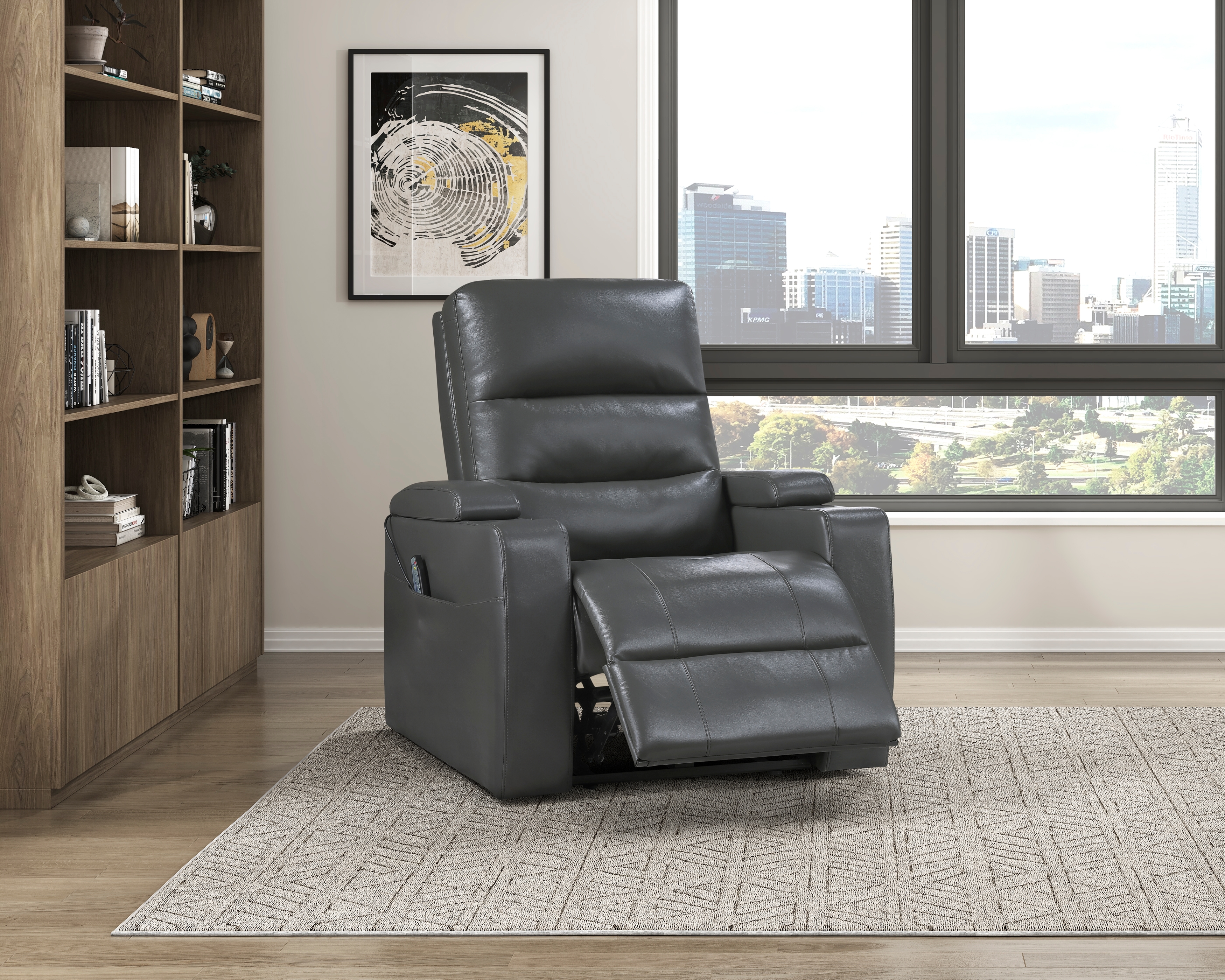 Homelegance Olleris Power Recliner with Heat and Massage