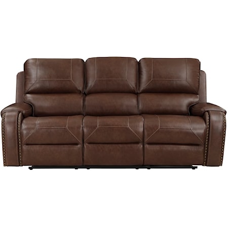 Double Reclining Sofa With Center Drop-Down Cup Holders, Receptacles And Usb Ports