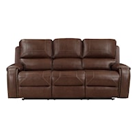 Double Reclining Sofa With Center Drop-Down Cup Holders, Receptacles And Usb Ports