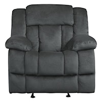 Casual Glider Recliner with with Pillow Arms