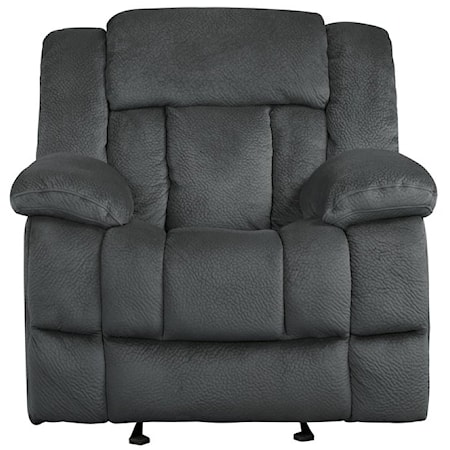 Casual Glider Recliner with with Pillow Arms