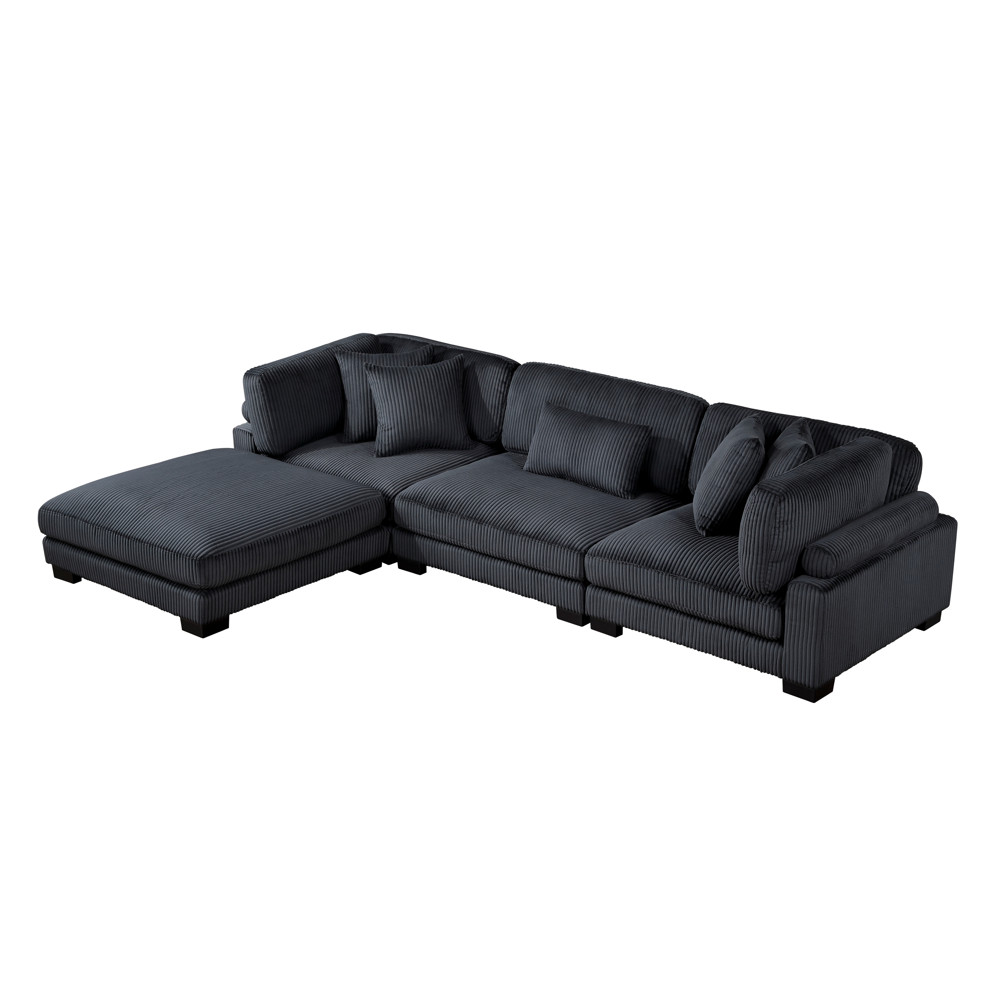 4-Piece Sectional Sofa with Ottoman