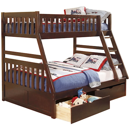 Twin/Full Bunk Bed with Storage Boxes