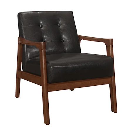 Mid-Century Modern Accent Chair with Button Tufting