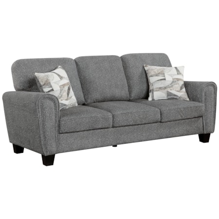 Casual Plush Sofa w/Decorative Toss Pillows