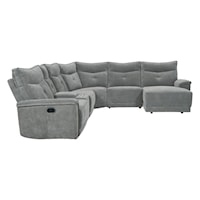 Casual 6-Piece Modular Reclining Sectional with Right Chaise