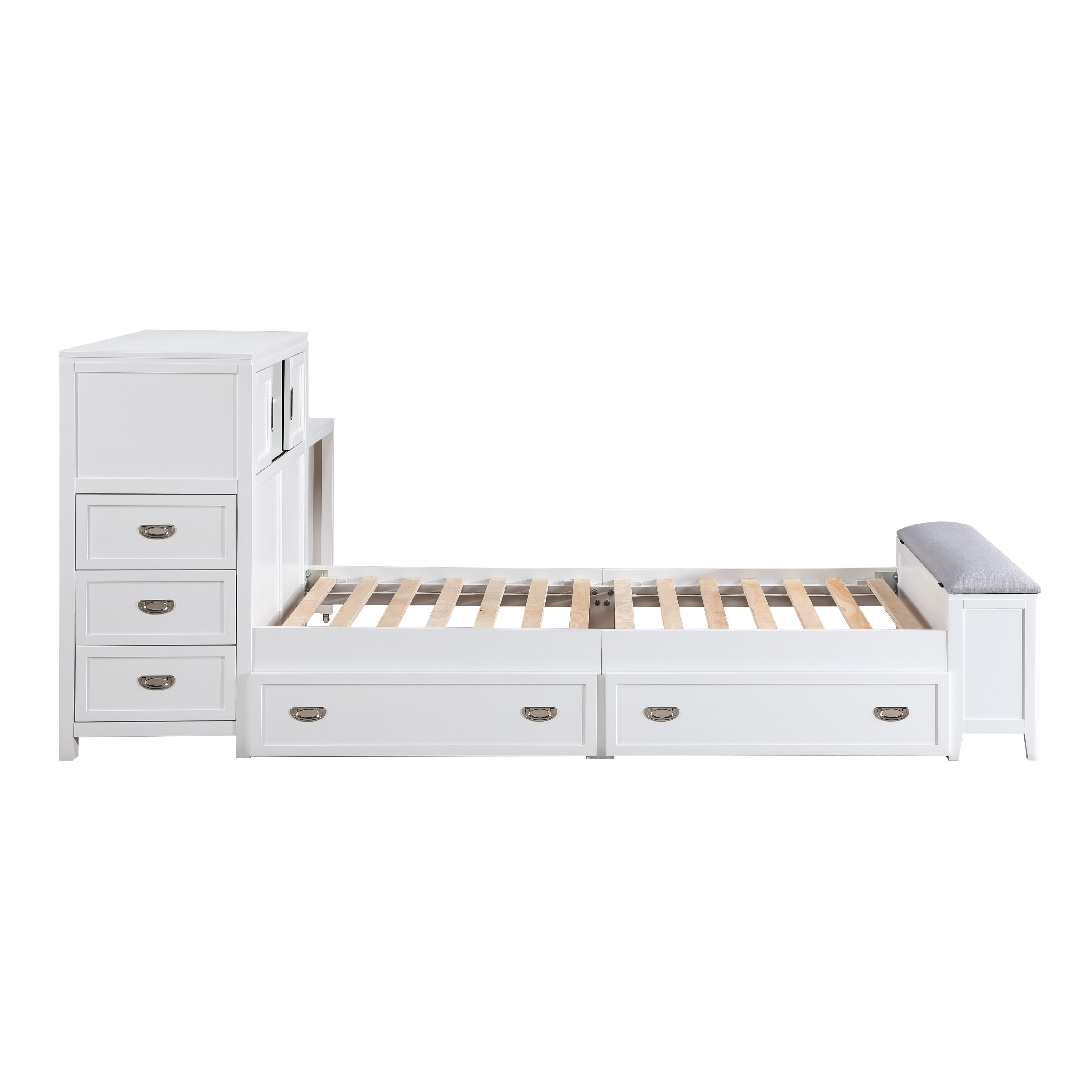 Homelegance Sloane Twin Bookcase Bed with Hidden Desk