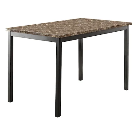 Contemporary Dining Table with Faux Marble Top