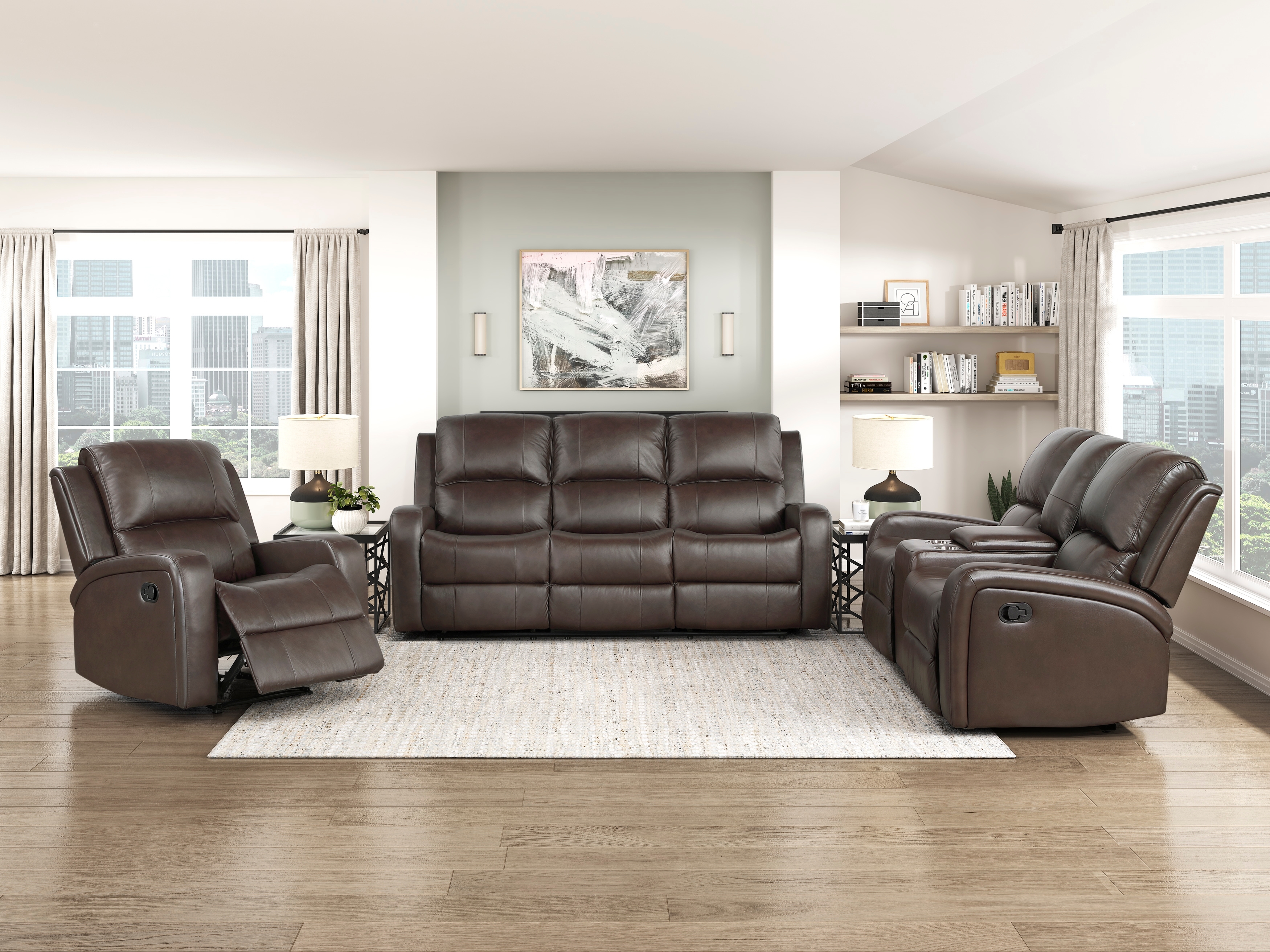 Homelegance Austin Dual Manual Reclining Loveseat