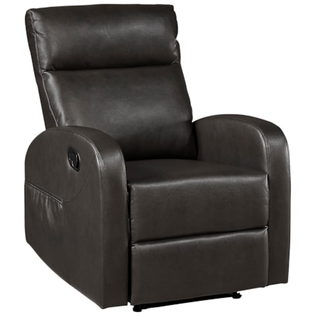 Faux-Leather Wall-Hugging Manual Recliner