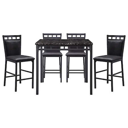 Industrial 5-Piece Counter Height Dining Set