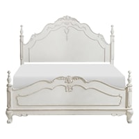 Traditional Queen Bed with Carving Details