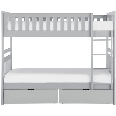 Twin/Twin Bunk Bed with Storage Boxes