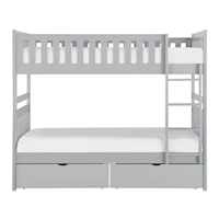Transitional Twin/Twin Bunk Bed with Storage