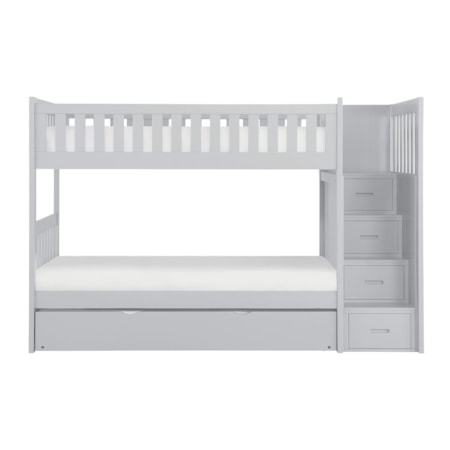 Twin Over Twin Bunk Bed with Trundle