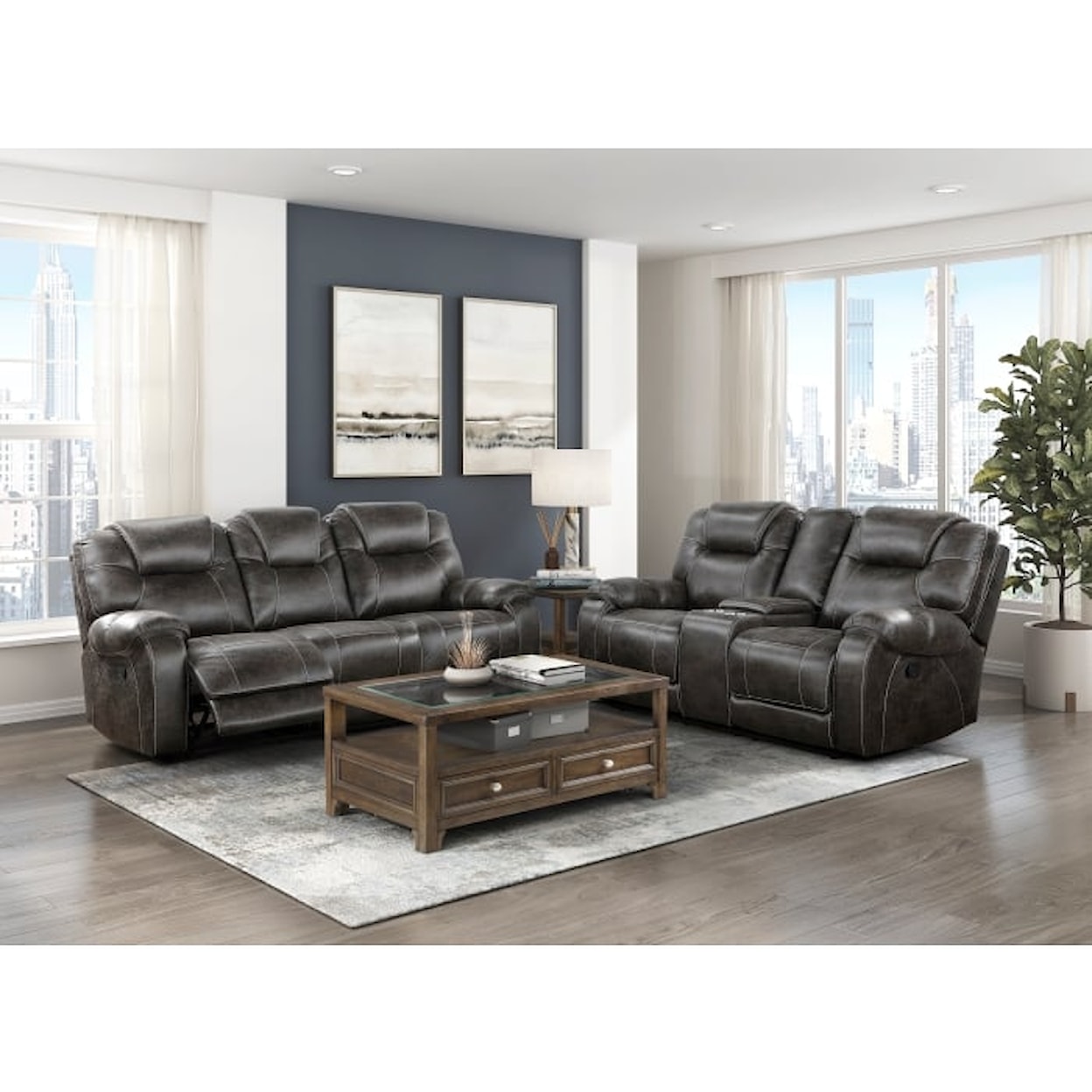 Homelegance Gainesville Reclining Console Loveseat