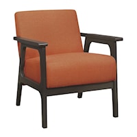 Transitional Accent Chair with Wood Frame