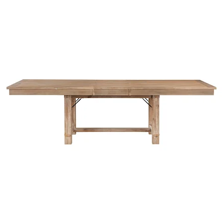Rustic Rectangular Dining Table with Self-Storing Leaf