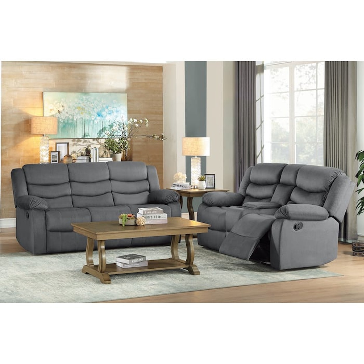 Homelegance Furniture Discus Double Reclining Sofa