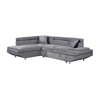 Contemporary 2-Piece Sectional Sofa with Adjustable Headrests