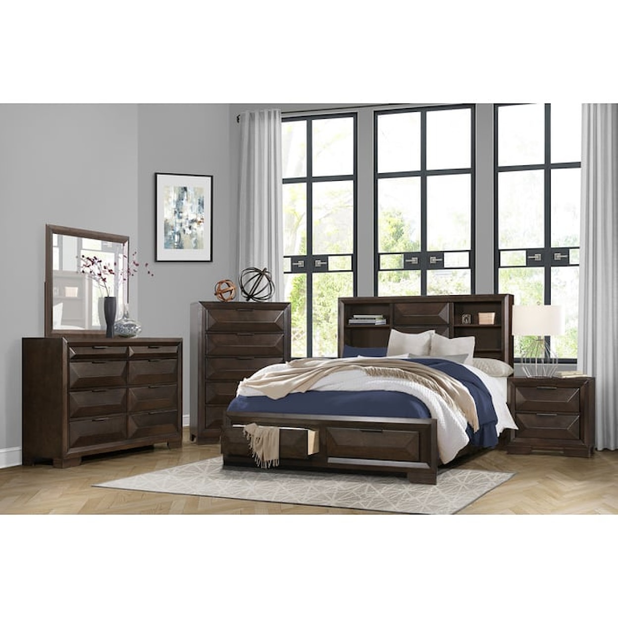 Homelegance Chesky Queen Platform Bed with Footboard Storage