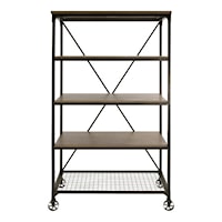 Industrial Rustic Bookcase with Casters