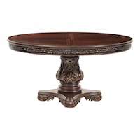 Traditional Round Dining Table with Pedestal Base