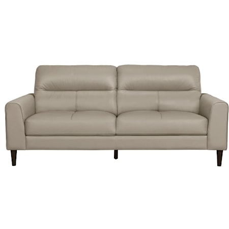 Casual Sofa with Leather Upholstery