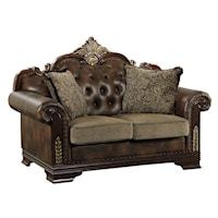 Traditional Love Seat with Nailheads