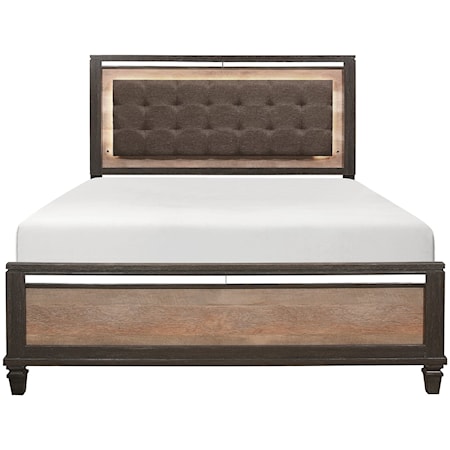 Contemporary California King Bed with LED Lighting