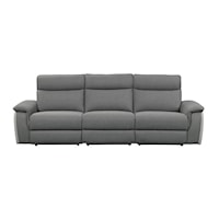 Casual Power Double Reclining Sofa with Power Headrests