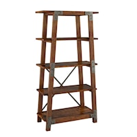 Industrial Bookcase with 4 Fixed Shelves