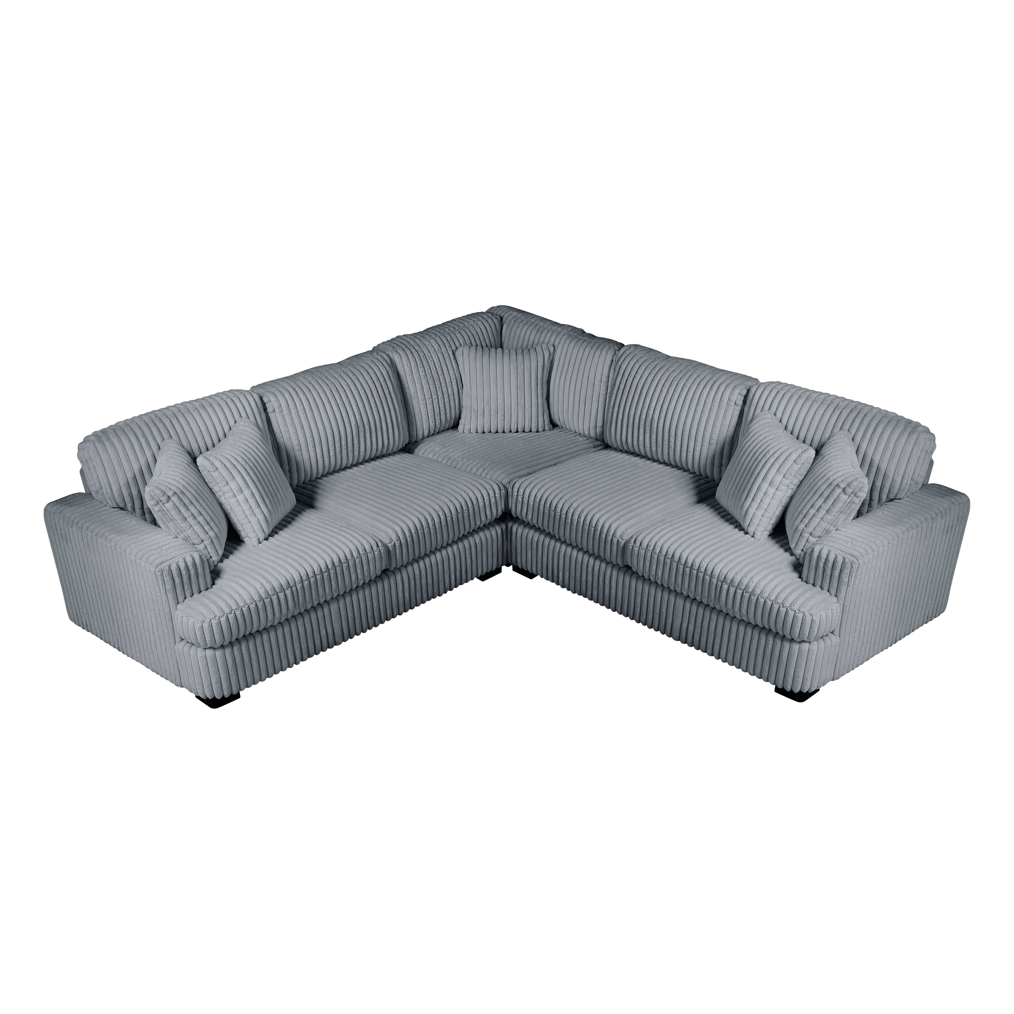 3-pc. L-Shape Corduroy Sectional Sofa