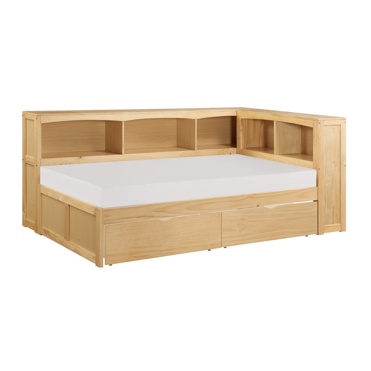 Homelegance Bartly Twin Bookcase Corner Bed with Storage Boxes