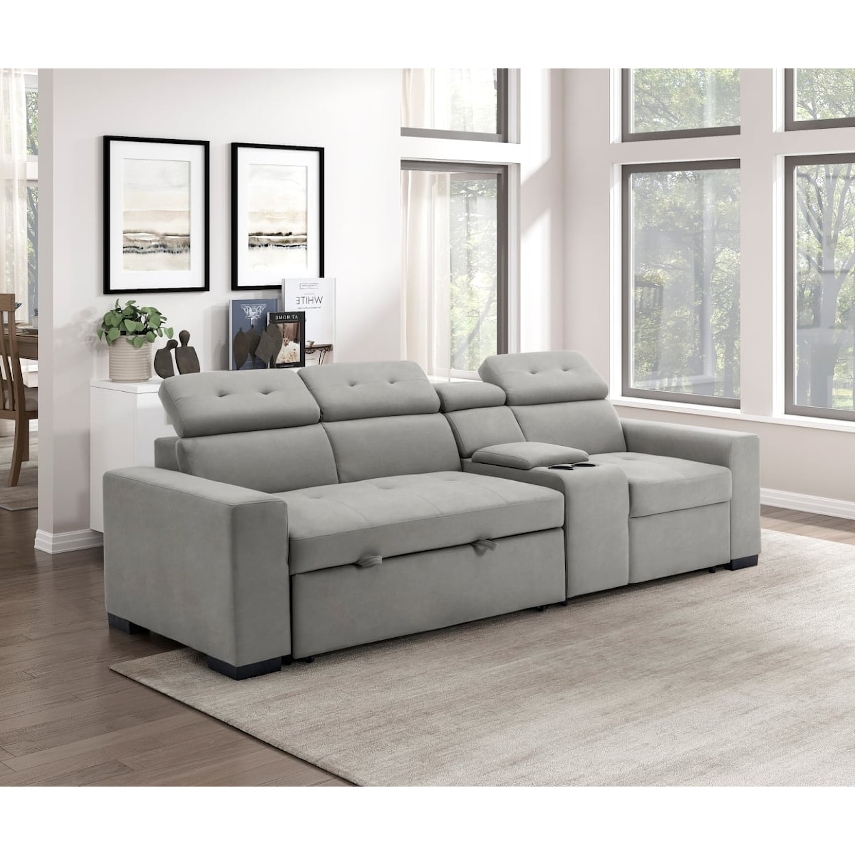 Homelegance Furniture Farrah 2-Piece Sofa with Right Console