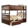 Homelegance Rowe Full/Full Bunk Bed with Storage Boxes