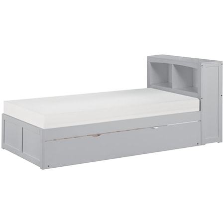 Twin Bookcase Bed with Twin Trundle