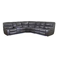 Casual 4-Piece Modular Power Reclining Sectional Sofa with LED