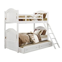 Transitional Twin Bunk Bed with Twin Trundle