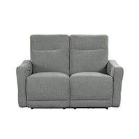 Contemporary Power Double Lay Flat Reclining Love Seat with Power Headrests and USB Ports