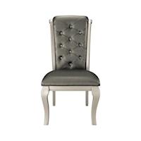 Glam Side Chair with Crystal Button Tufted Seat