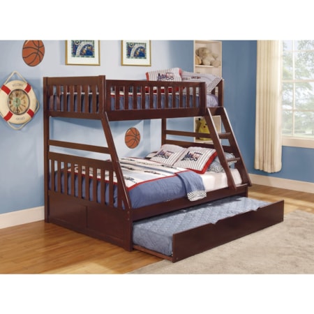 Twin/Full Bunk Bed with Twin Trundle